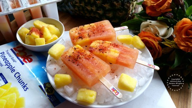 Pineapple Chamoy Ice Pops Recipe #DOLEcioso #ad Pineapple Chamoy Ice Pops Recipe #DOLEcioso #ad