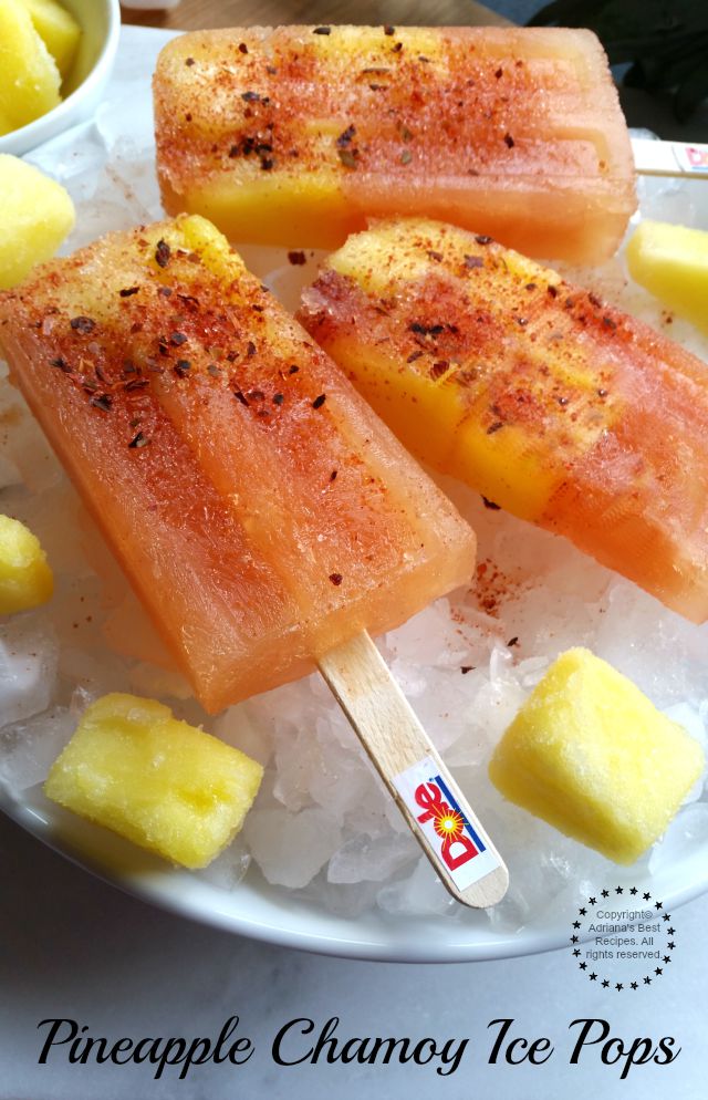 Pineapple Chamoy Ice Pops Sweet and Spicy Treat #DOLEcioso #ad