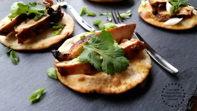 Teriyaki Chicken Chalupas perfect appetizer to start any meal with a mouthwatering bite #KikkomanSaborLBC #ad Teriyaki Chicken Chalupas perfect appetizer to start any meal with a mouthwatering bite #KikkomanSaborLBC #ad