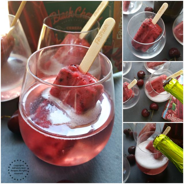 How to make cherry mimosas using frozen fruit bars #FruttareLife #ad