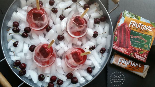 These cherry mimosas are ready in no time #FruttareLife #ad