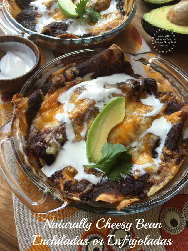 Naturally cheesy bean enchiladas or enfrijoladas #NaturallyCheesy #ad