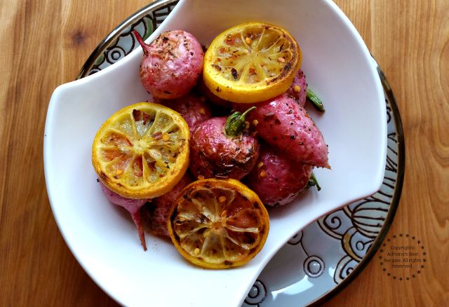 Roasted radishes are a great side dish or can be served as an appetizer for the cocktail hour #ABRecipes