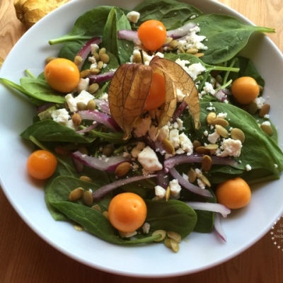 Gooseberries and Spinach Salad #ABRecipes