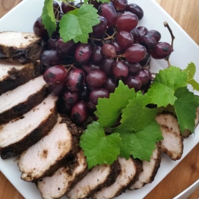 Grilled Pork Loin with Grapes