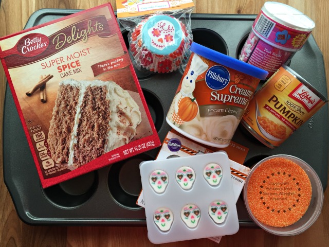 Ingredients for the Sugar Skull Pumpkin Cupcakes #ABRecipes