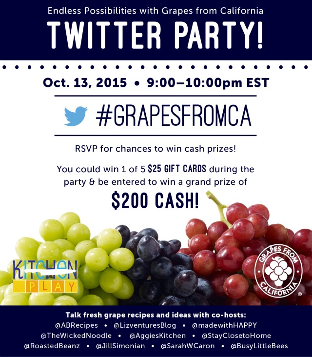 Join the Grapes from California Twitter Chat #GrapesfromCA  #ad