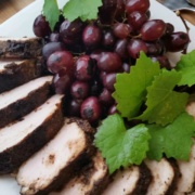 Recipe for Grilled Pork Loin with Grapes and a Coffee Rub #ABRecipes