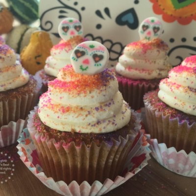 Sugar Skull Pumpkin Cupcakes prepared with ingredients that you can easily find at your local supermarket #ABRecipes