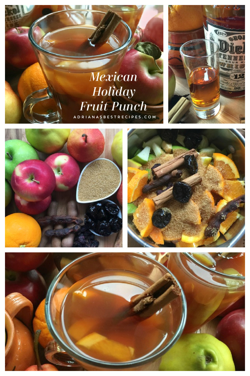 Mexican ponche with whiskey a delicious winter hot beverage