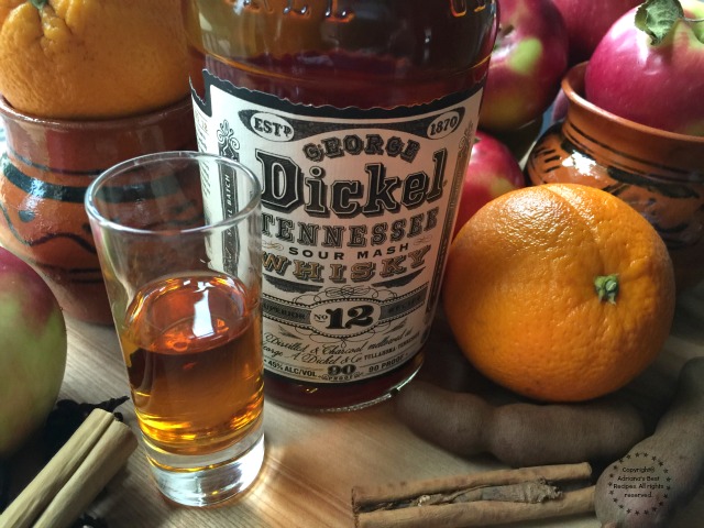 The George Dickel #12 whiskey is perfect addition to this Mexican Holiday Fruit Punch or Ponche