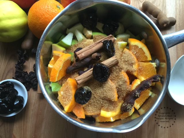 This ponche is made with seasonal fresh and dried fruits This ponche is made with seasonal fresh and dried fruits