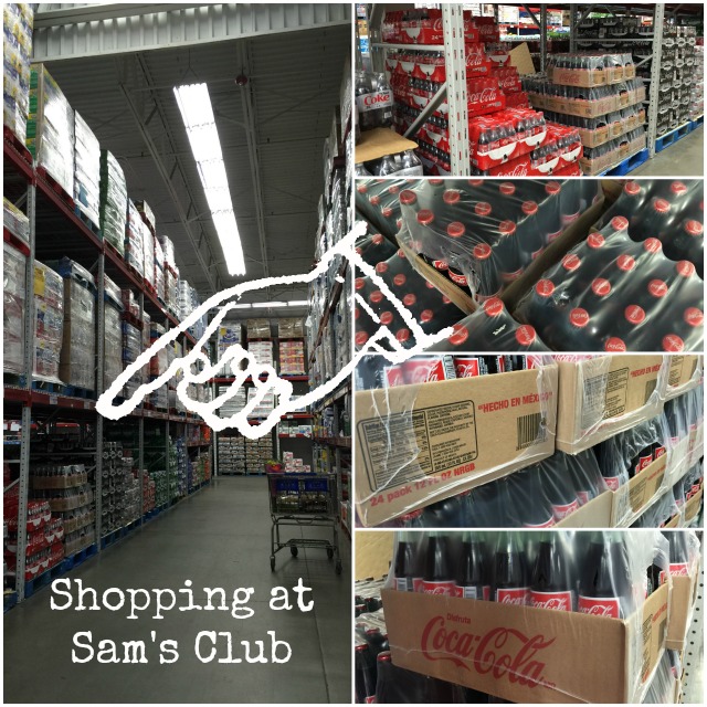Shopping at Sam's Club for Coke de Mexico Coca-Cola in glass bottles #ShareHolidayJoy