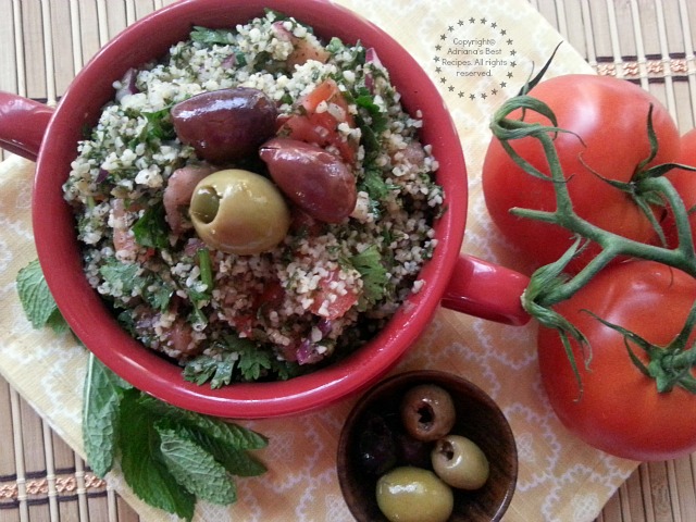Tabbouleh is an Arabian vegetarian dish that I grew up with