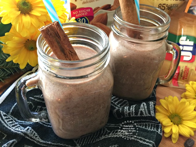 A Mexican Cocoa Peanut Delight Smoothie recipe that will help me accomplish my new year's goal of eating breakfast everyday #StartWithJifPowder AD