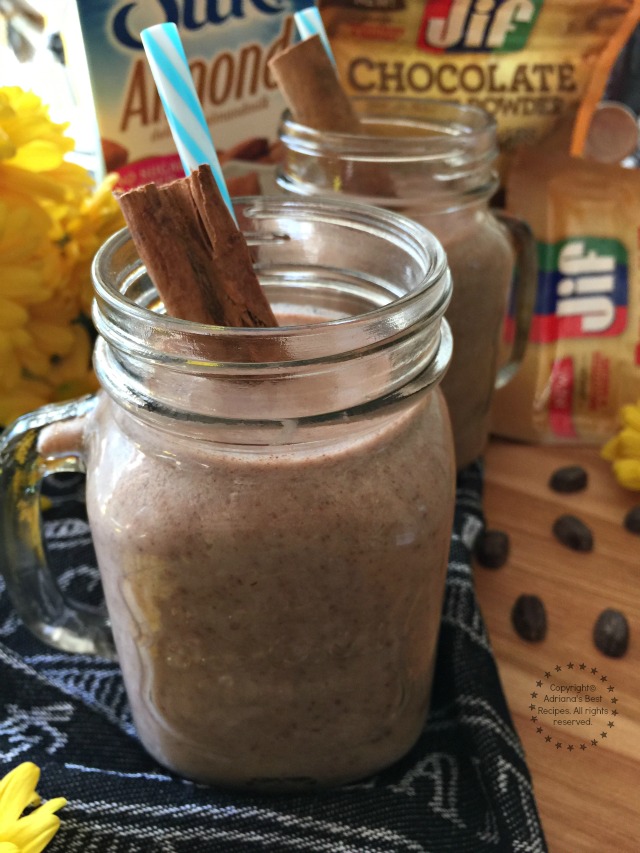 Cheer with me tomorrow morning with this delicious Mexican Cocoa Peanut Delight Smoothie #StartWithJifPowder AD