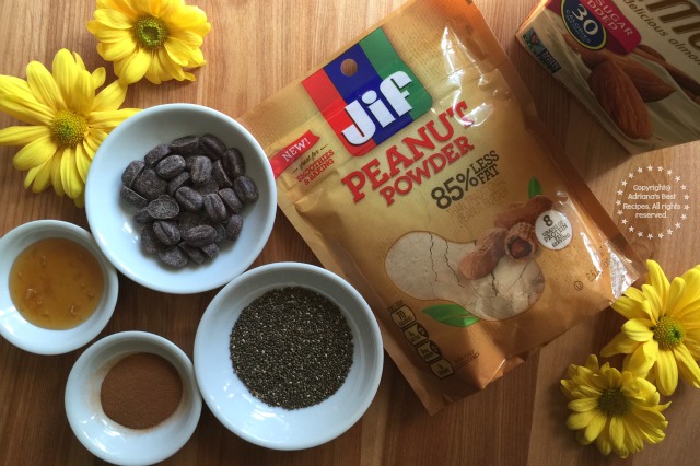 Ingredients for the Mexican Cocoa Peanut Delight Smoothie #StartWithJifPowder AD