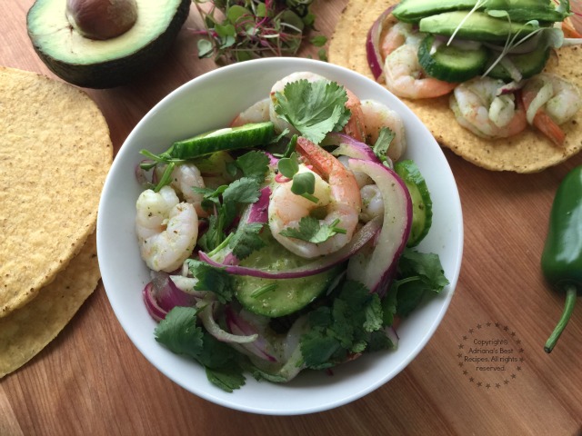 Shrimp aguachile is the cousin of the ceviche and a very popular appetizer served in the state of Sinaloa