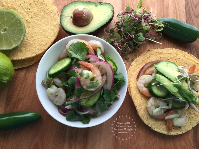 You can also serve the shrimp aguachile in small bowls