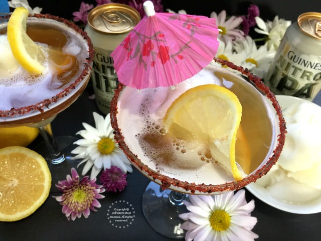 Garnish with lemon rounds and a cute umbrella