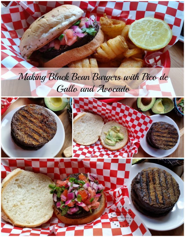 Making the Black Bean Burgers with Pico de Gallo and Avocado