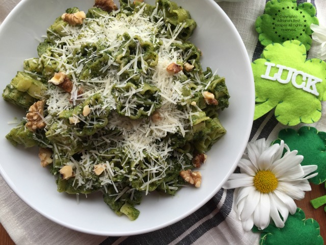 Kale Pesto Lucky Pasta for St Patricks Day