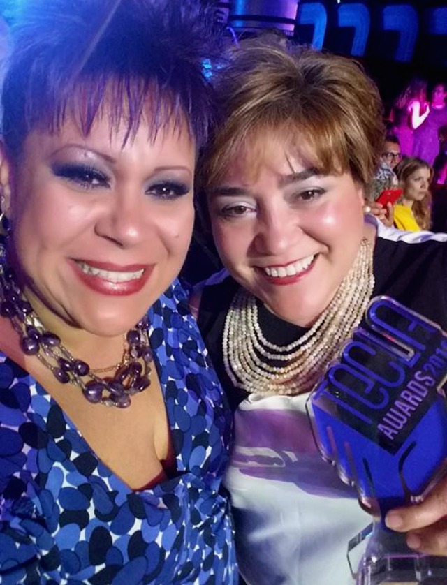 Adriana Martin with fellow blogger and Tecla Awards finalist Meryland Cuevas