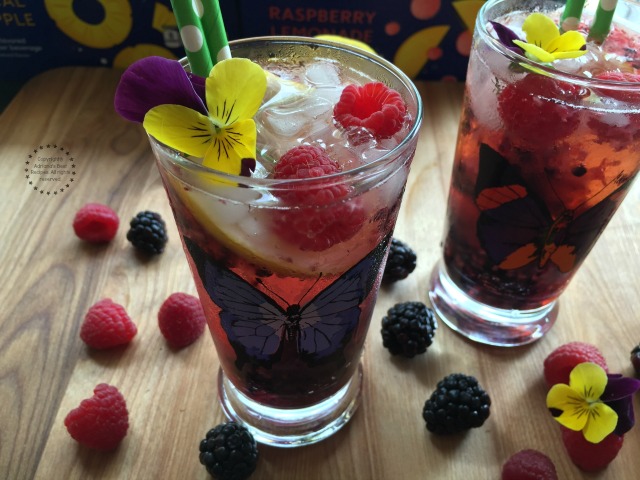 Enjoy a sugar free berry lemonade sparkler on a hot day