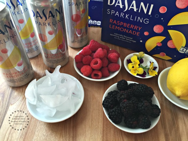Ingredients for making the Berry Lemonade Sparkler