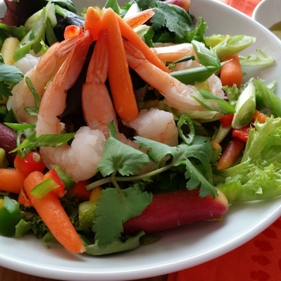 A Rainbow Carrot Shrimp Salad
