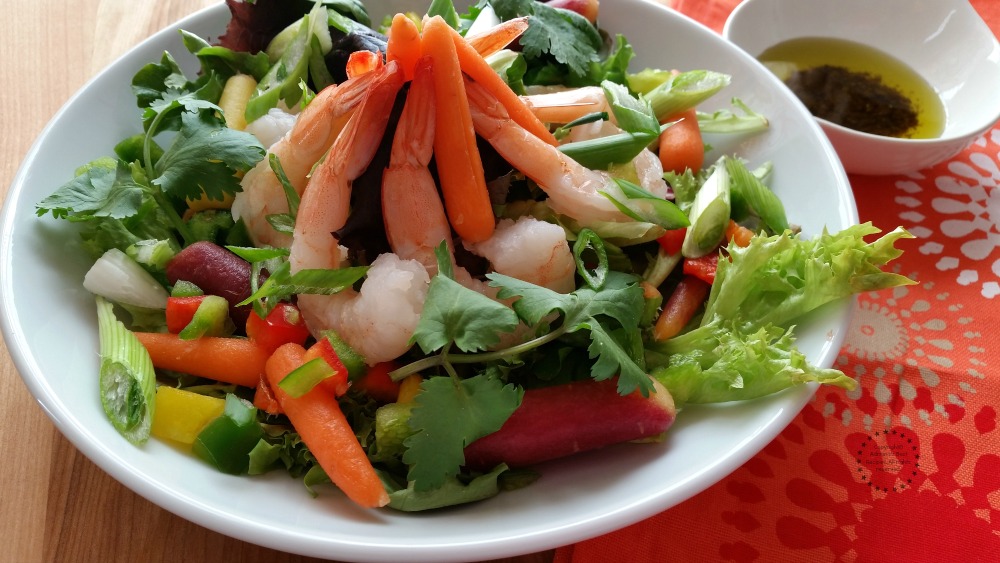 A Rainbow Carrot Shrimp Salad