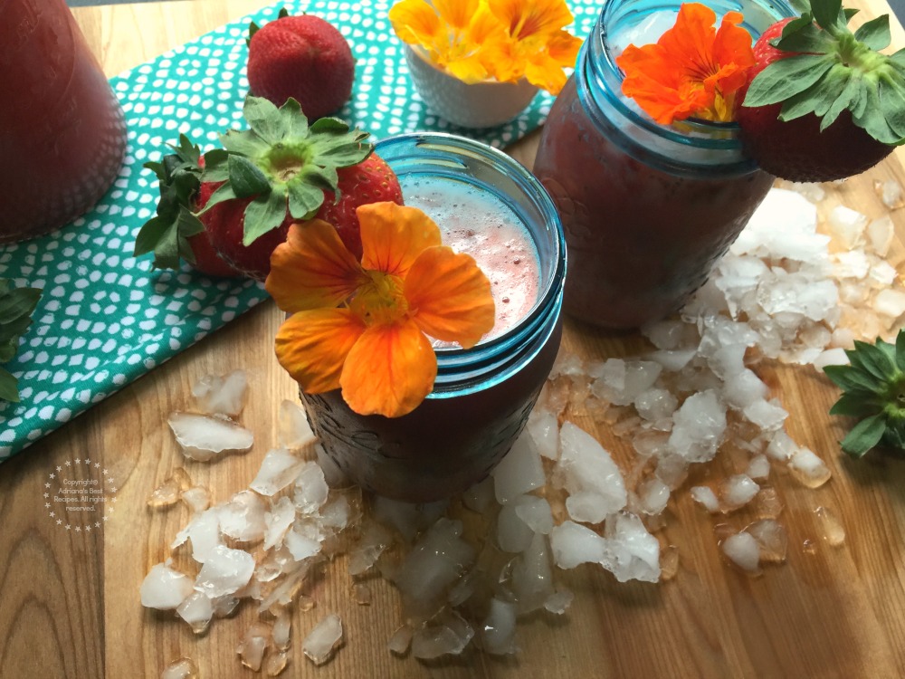 A kid friendly Strawberry Chia Agua Fresca 