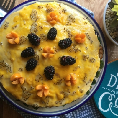 A manila mango charlotte is the perfect dessert for a grilling party
