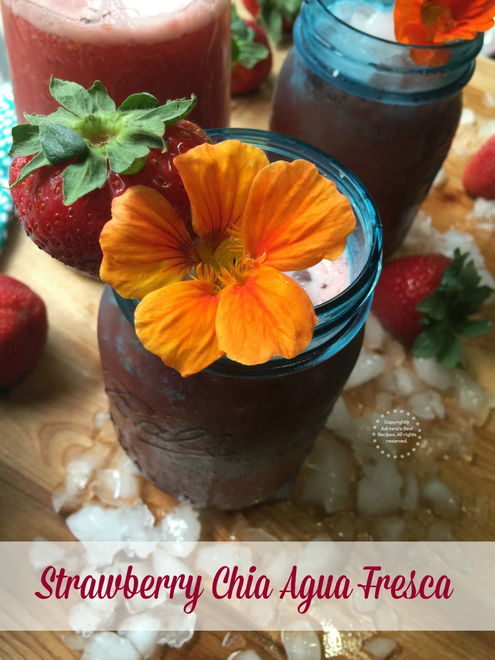 A refreshing strawberry chia agua fresca is the perfect pairing to any meal