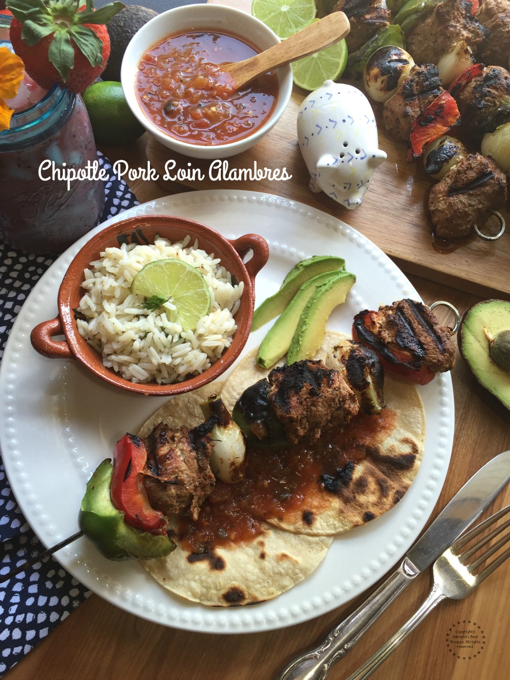  disfrutar mi receta para los Alambres de Puerco en Chipotle, un platillo sabroso para servir en las parrilladas del verano