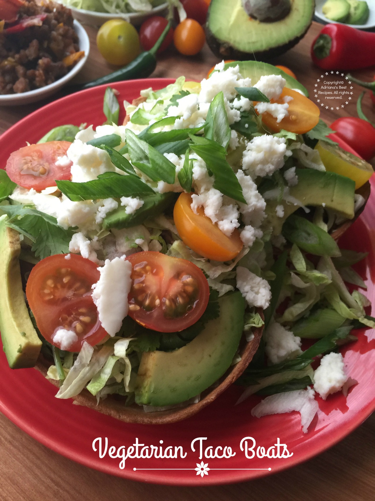 Enjoy this vegetarian taco boats for Taco Tuesday, or when craving Mexican flavors