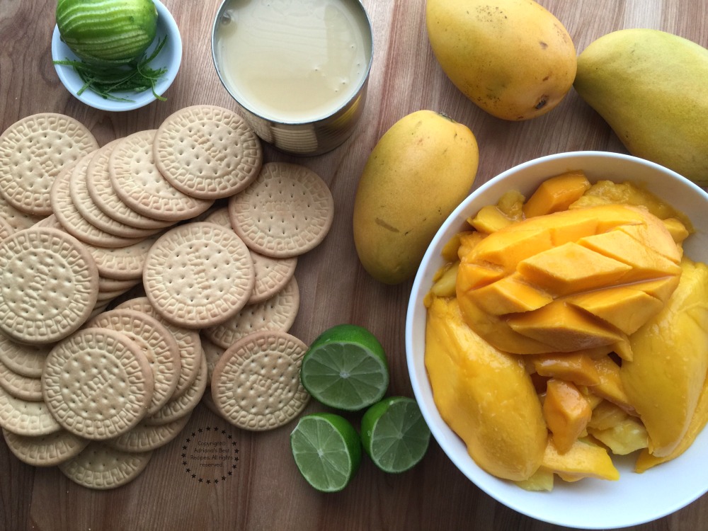 Ingredientes para la Carlota de Mango de Manila