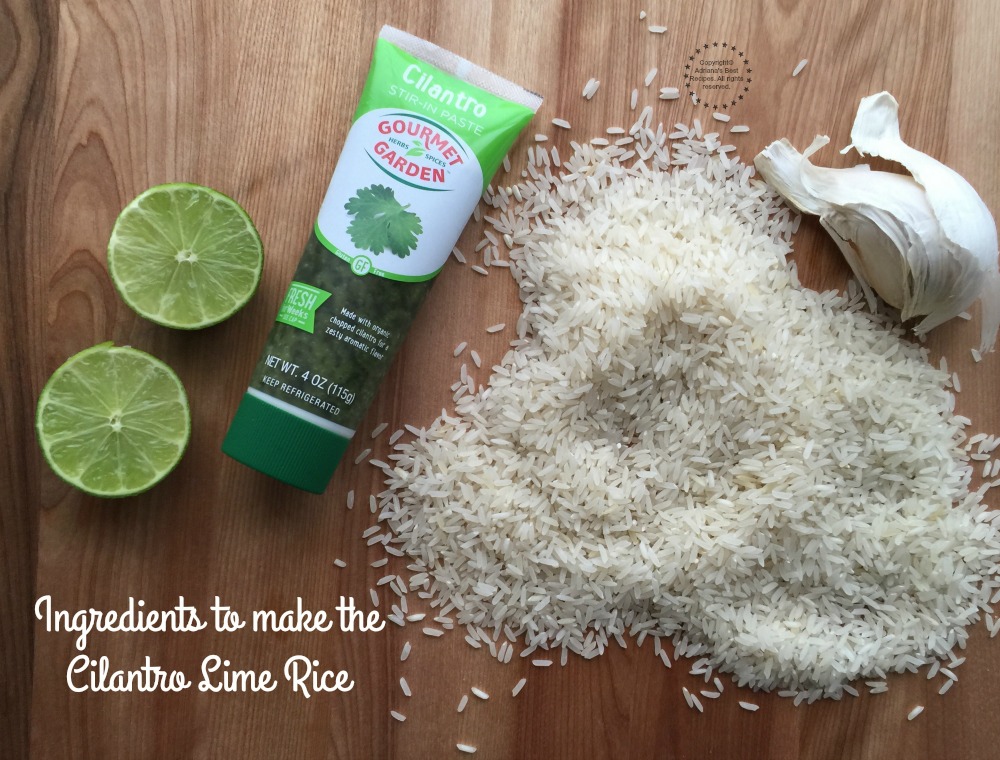 Ingredientes para hacer el arroz con cilantro y limón