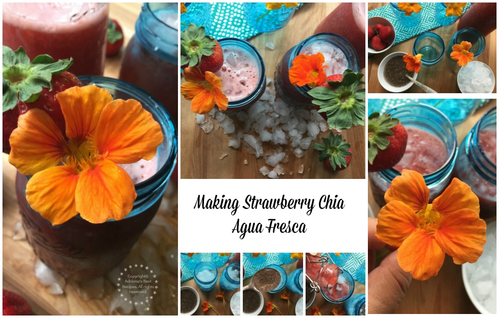 Making Strawberry Chia Agua Fresca