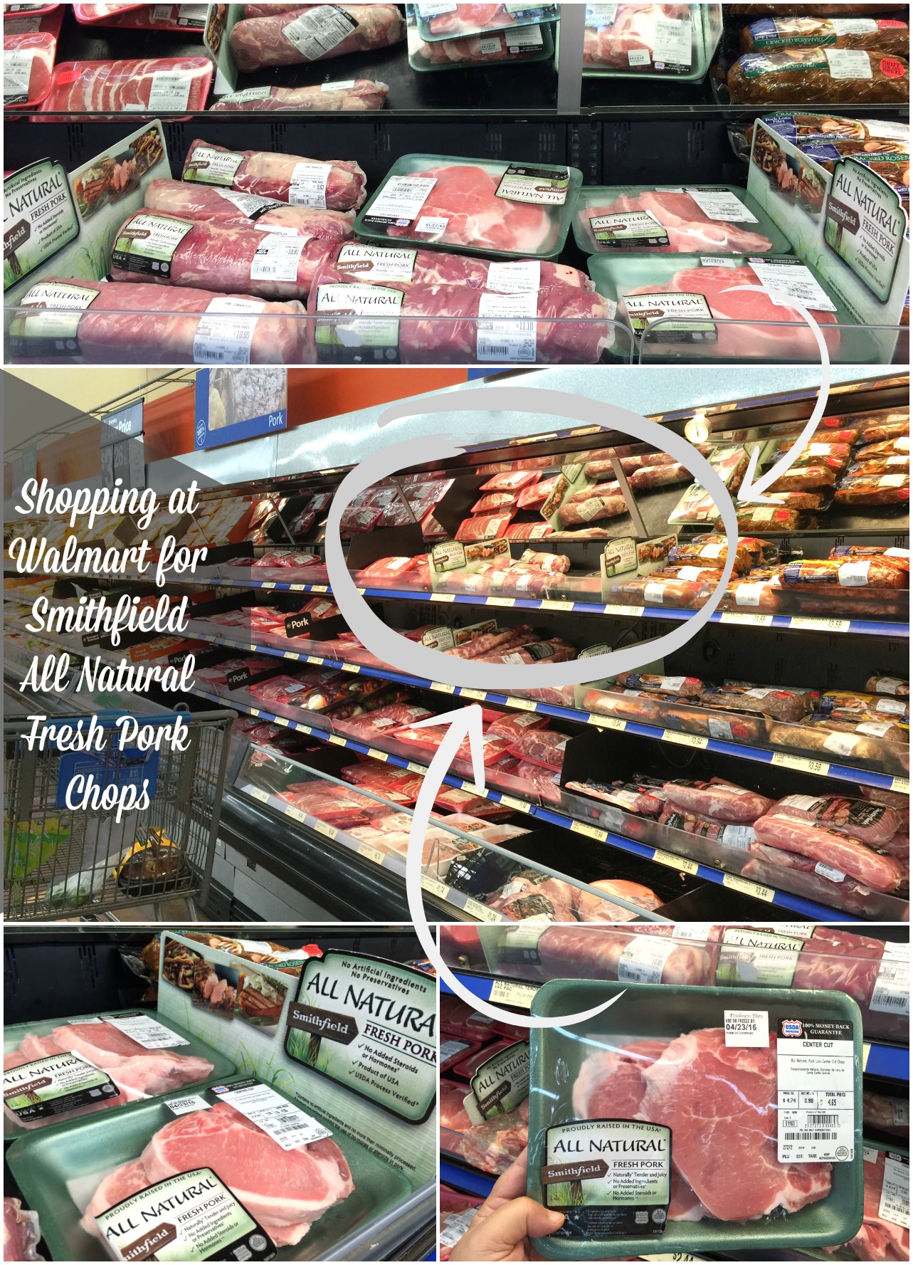 De compras por Walmart en donde puedes encontrar Smithfield All Natural Fresh Pork Chops