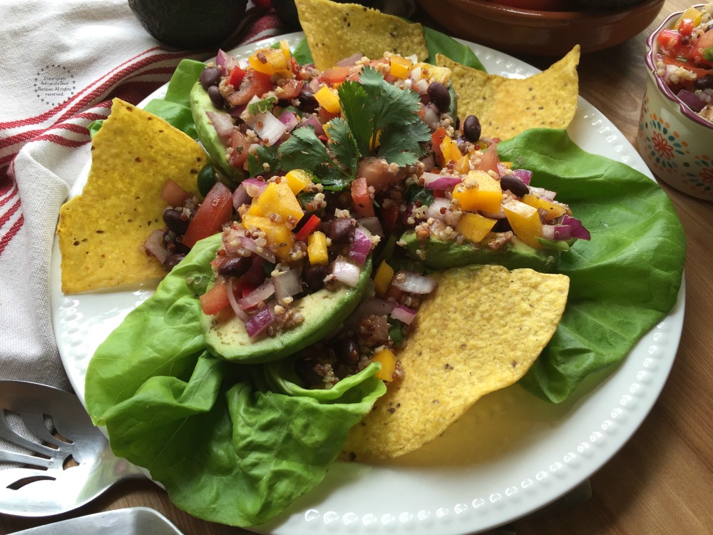 A quinoa stuffed avocados recipe with my own personal touch and Mexican flavors