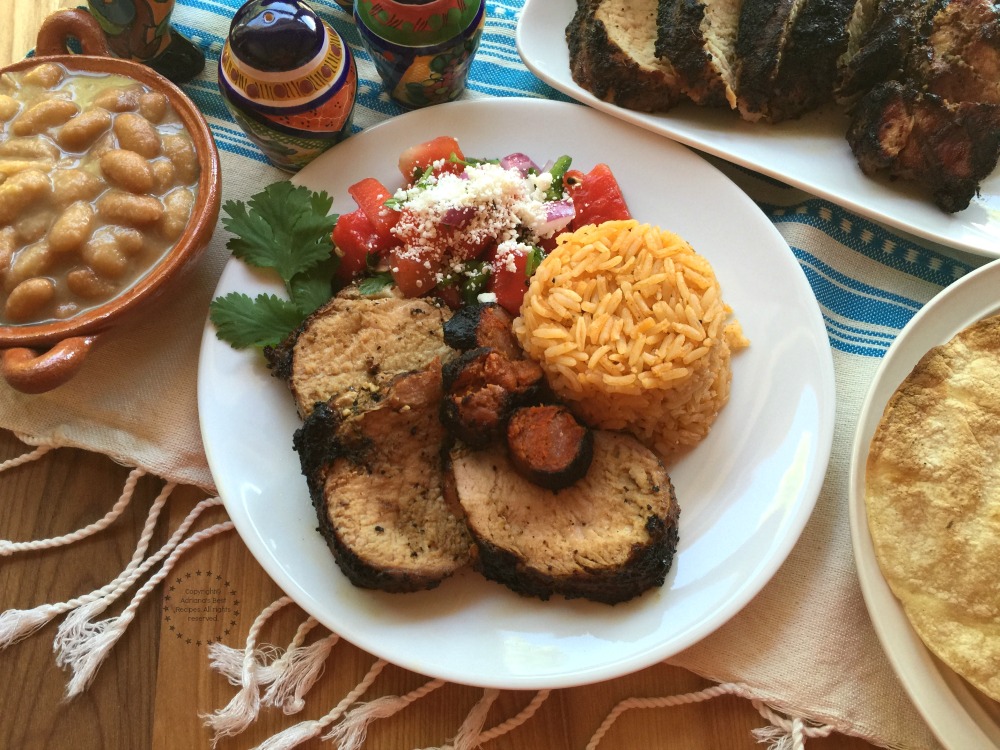 Grilled Garlic Peppercorn Pork Loin ready in less than 20 minutes