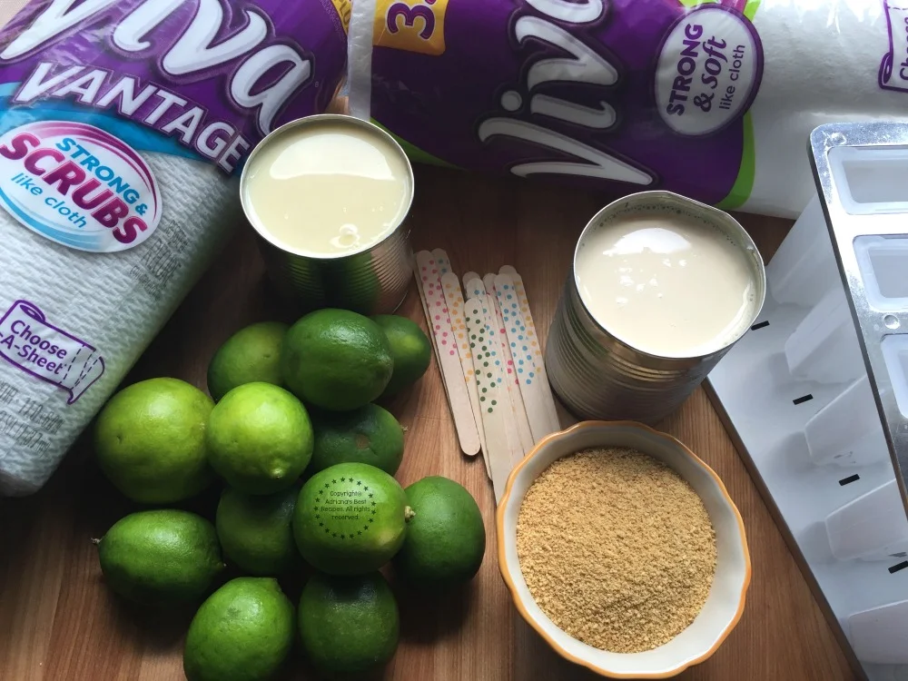 Ingredientes para las Paletas Heladas de Pay de Limón Ingredientes para las Paletas Heladas de Pay de Limón