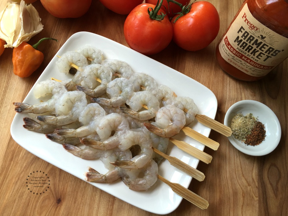 Ingredients for making the Marinara Habanero Shrimp Pasta
