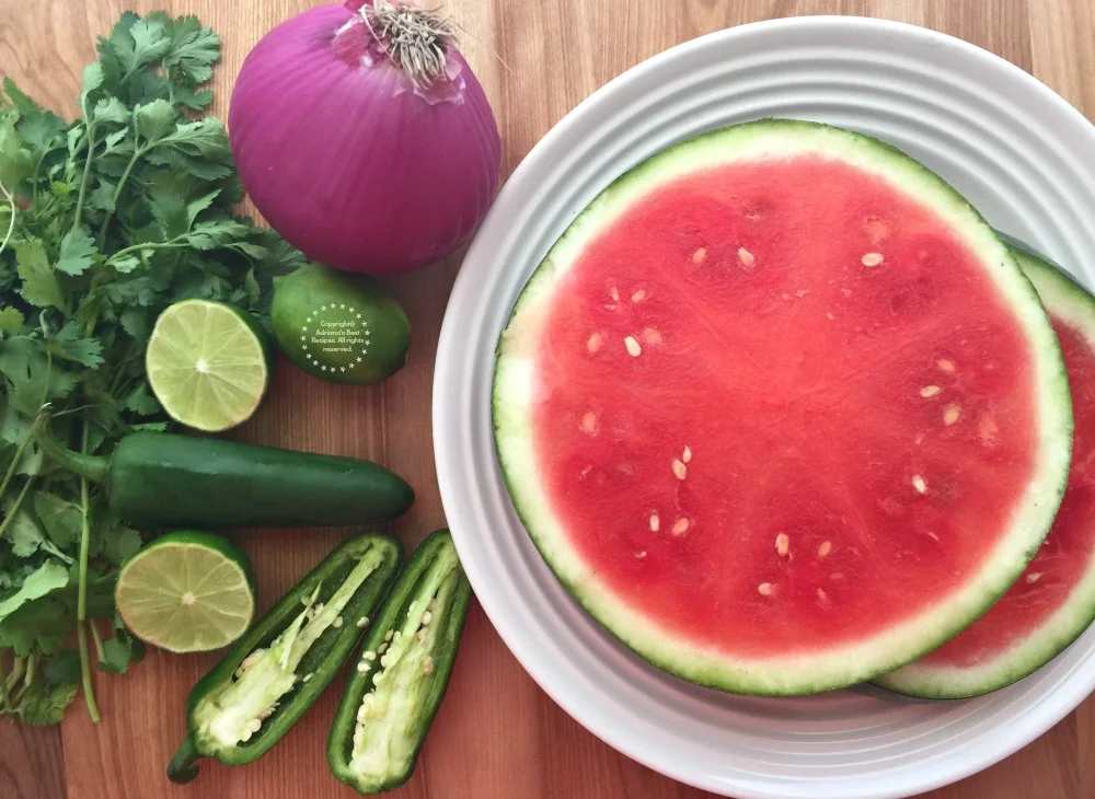 Ingredients for the Grilled Watermelon Salsa Ingredients for the Grilled Watermelon Salsa