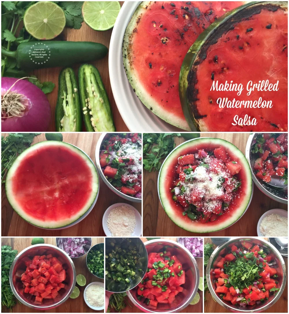 Making Grilled Watermelon Salsa Making Grilled Watermelon Salsa