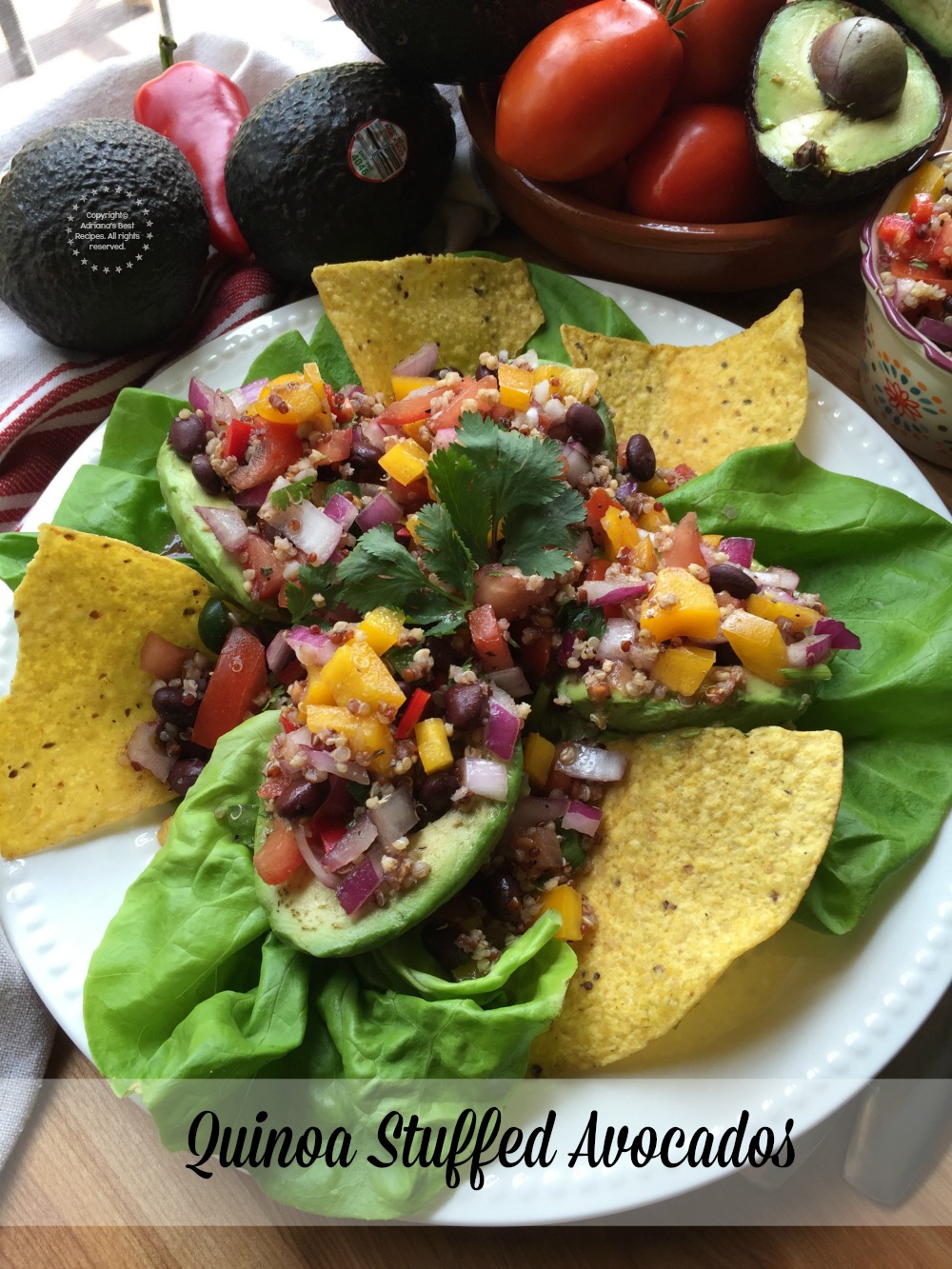 Quinoa Stuffed Avocados made with Avocados from Mexico