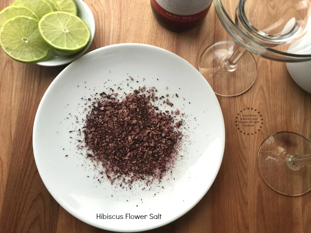 Using hibiscus flower salt for the rim Using hibiscus flower salt for the rim