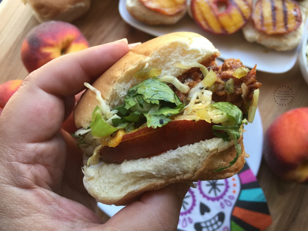 A perfectly well balanced Peach Pulled Pork Slider