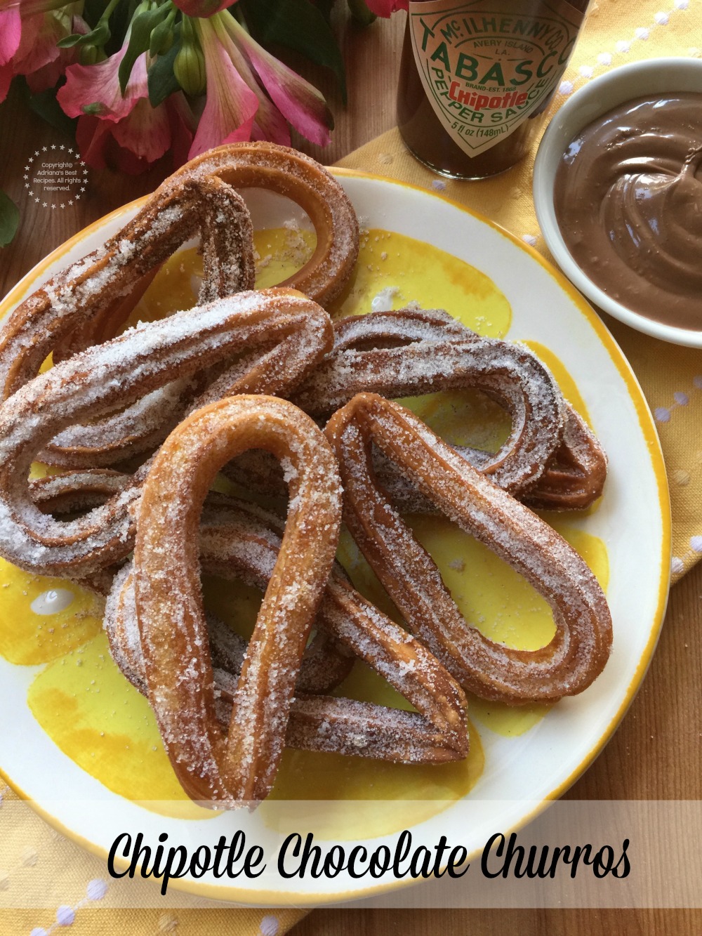 Chipotle Chocolate Churros inspired in the TABASCO Chipotle Sauce flavor profile